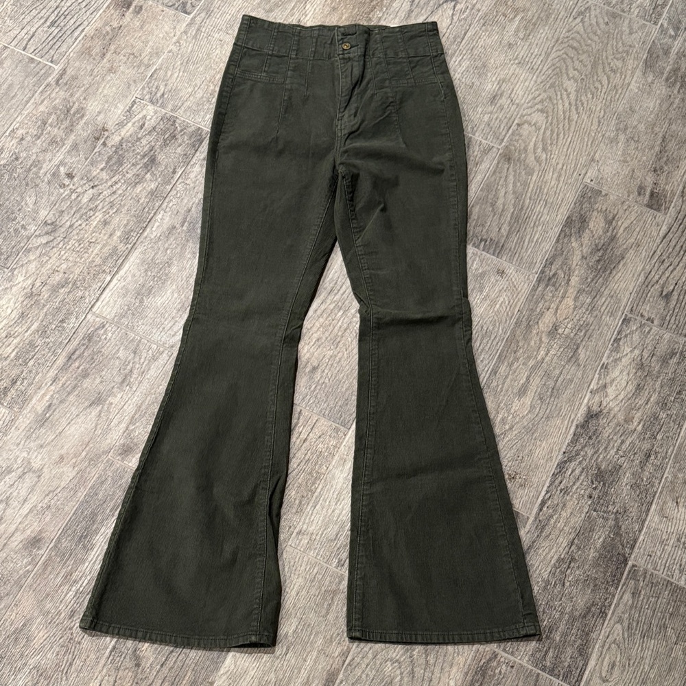 We The Free Dark Green Flare Pants